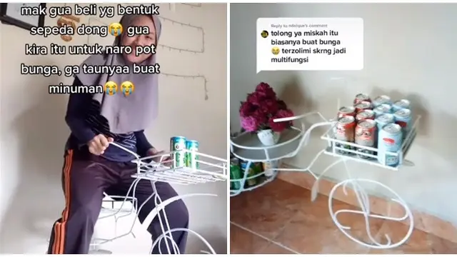 Dikira Pot Bunga, Tempat Minuman Unik Bentuk Sepeda Ini Bikin Salah Fokus