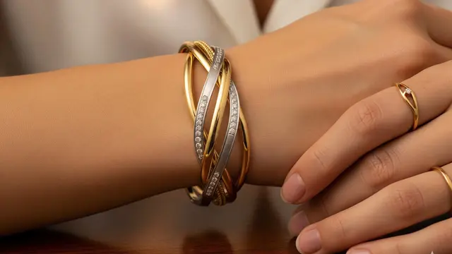 Gelang Rose Gold & White Gold (Two Tone): Harmoni Dua Warna