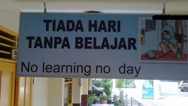 6 Tulisan Terjemahan Bahasa Ingris di Sekolah Ini Nyeleneh, Bikin Tepuk Jidat