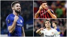 Munas Dabbur dari Salzburg memimpin daftar pencetak gol terbanyak sementara Liga Europa 2019 dengan 6 gol. Berikut ini top scorer sementara Liga Europa 2019. (Foto Kolase AFP)