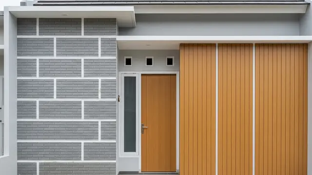 Kombinasi Roster dan Kayu untuk Fasad Rumah Minimalis (AI)
