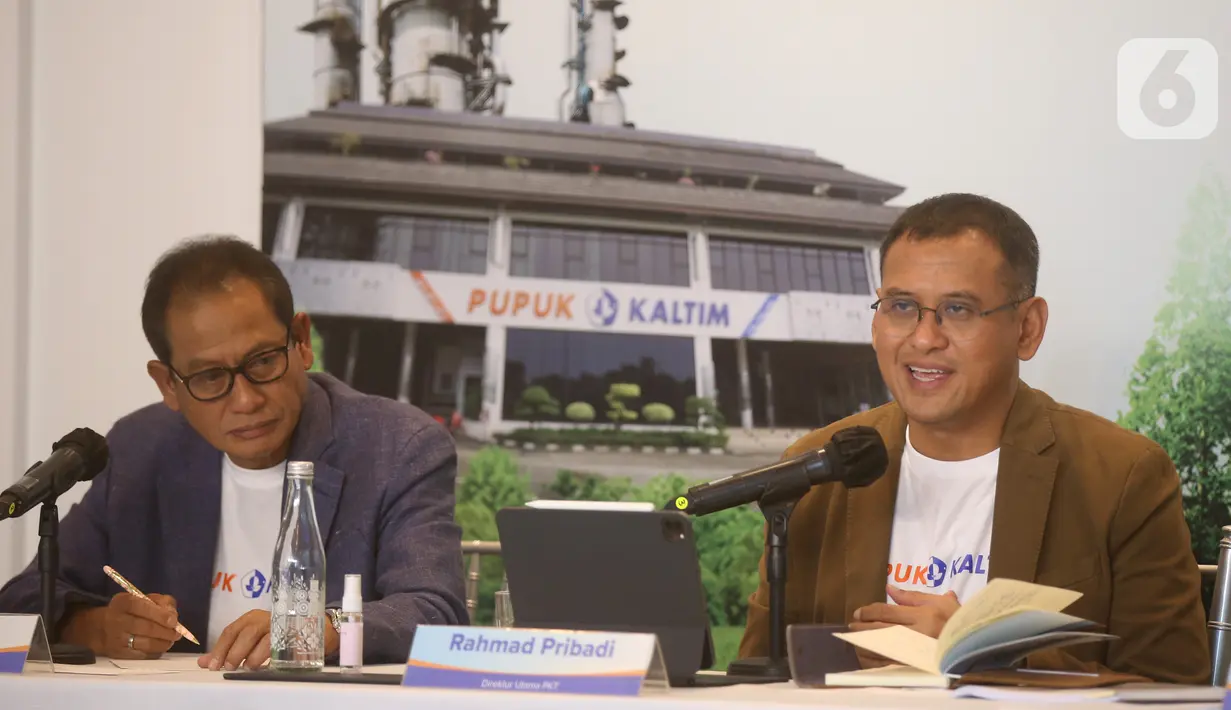Direktur Utama PKT Rahmad Pribadi memberi keterangan pers Kinerja PKT di tahun 2021, Serta Prediksi Tren Industri Petrokimia di 2022, Jakarta (25/03/2022). Pupuk Kaltim, melihat peluang untuk memperluas pasar ekspor di luar Asia Pasifik. (Liputan6.com/HO/PKT)
