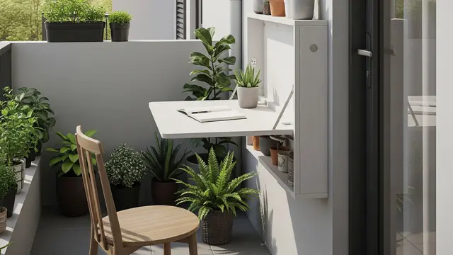 Teras dengan Meja Konsol Lipat (Folding Console Table)