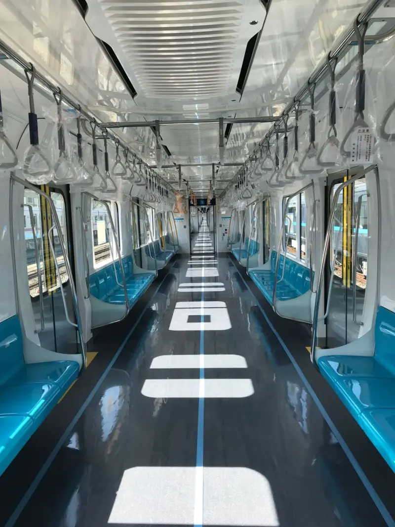 Rangkaian kereta pertama dan kedua MRT Jakarta siap untuk dikirim ke Jakarta dari Toyokawa Plant milik Nippon Sharyo, Jepang. (PT MRT Jakarta)