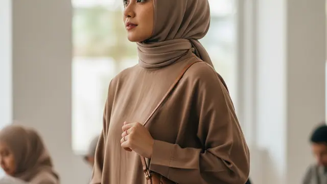 Model Gamis Minimalis untuk Pengajian (Image by Gemini AI)