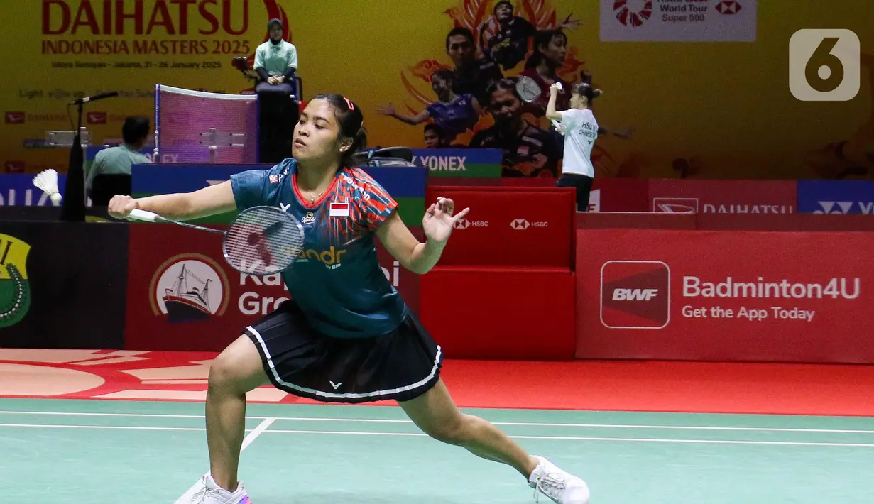 Sejauh ini, peraih medali perunggu tunggal putri bulutangkis Olimpiade Paris 2024, Gregoria Mariska Tunjung masih mencari titel pertamanya di Indonesia Masters. (Liputan6.com/Herman Zakharia)