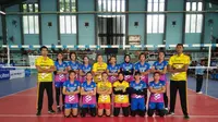 Tim putri PGN Popsivo Polwan lolos ke semifinal PGN Livoli 2017 Divisi Utama usai meraih kemenangan kedua di penyisihan Grup Q. Popsivo mengalahkan Alko Bandung 3-0 di GOR Dimyati, Tangerang, Minggu (3/12/2017). (Humas PBVSI)