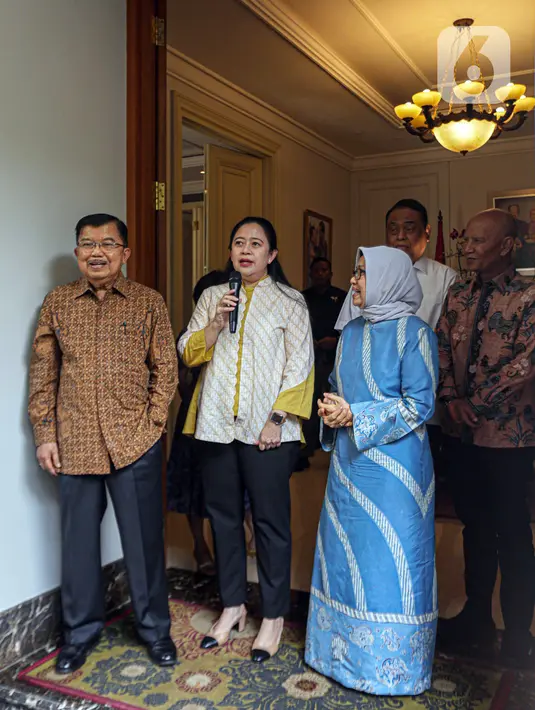 <p>Hal yang sudah baik, kata Puan, tetapi Indonesia harus bersatu dan pembangunan yang ada tetap berjalan. Selain itu, Puan menyatakan bahwa Jusuf Kalla berpesan agara hal yang sudah baik tidak rusak hanya karena Pemilu 2024. (Liputan6.com/Faizal Fanani)</p>