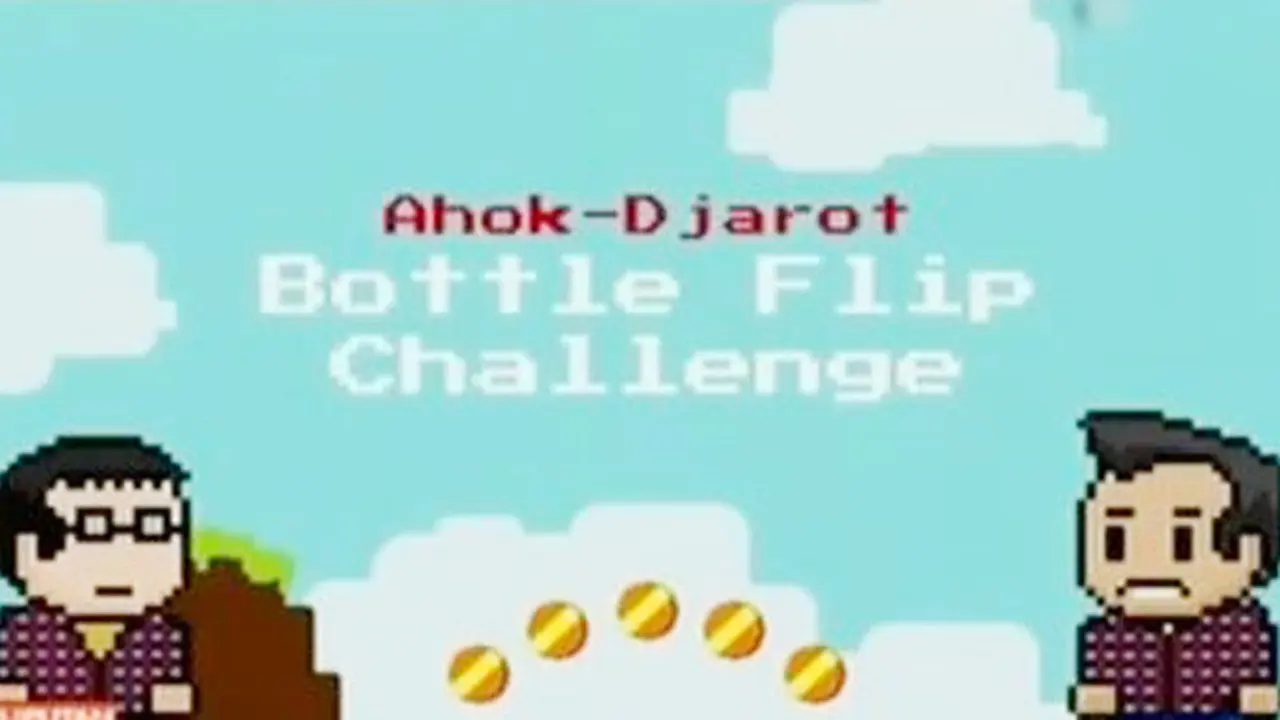  Serunya Ahok - Djarot Tanding Flip Bottle Challenge 
