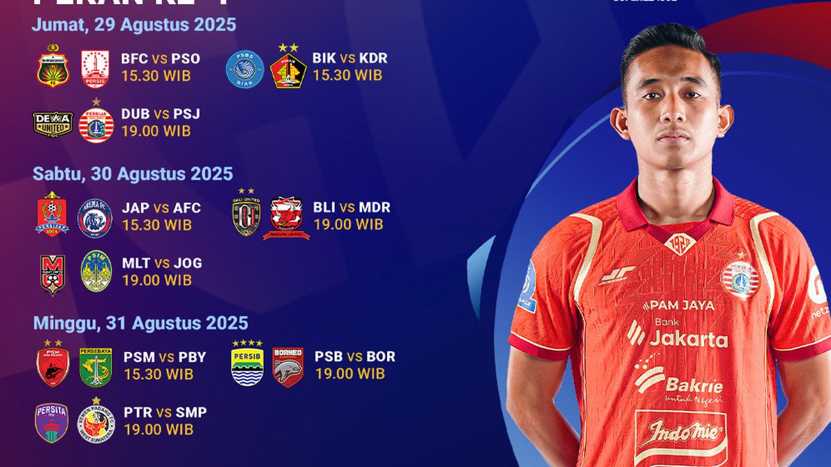Simak Jadwal BRI Super League 2025/2026 Pekan Ke-4, Live Streaming Eksklusif Hanya di Vidio