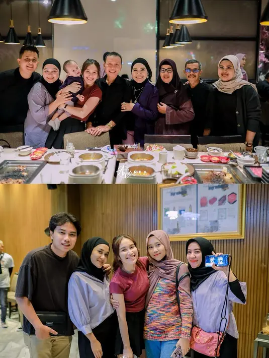 "Alhamdulilah pada sehat bisa kumpul bisa makan bersama Barakallah semuanya saudara2 ku. Terima kasih banyak atas kehadirannya dan doanya acara syukuran miladku," tutup umi Kalsum. [Instagram/ayutingting92]