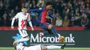 Barcelona sukses menaklukkan Rayo Vallecano 1-0 pada laga pekan ke-24 LaLiga 2024/2025 di Estadi Olimpic Lluis Companys, Selasa dini hari WIB (18/2/2025). (AP Photo/Joan Monfort)
