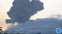 Gunung Ibu di Halmahera Barat, Maluku Utara, kembali erupsi pada Kamis (12/9/2024), pukul 06.21 WIT. (Liputan6.com/ Dok PVMBG)