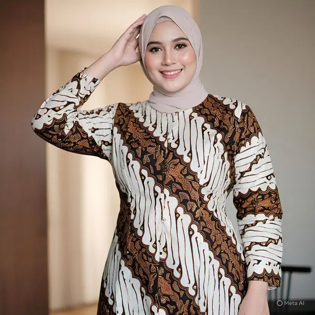Model Gamis Batik Sederhana tapi Elegan untuk Orang Gemuk