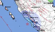 Gempa Magnitudo 4,7 menggetarkan wilayah Bengkulu, Jumat (24/5/2024). (Liputan6.com/ Dok BMKG)