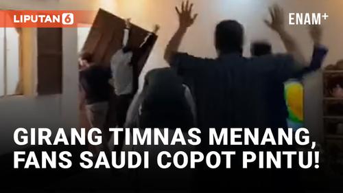 VIDEO: Timnas Arab Saudi Menang Lawan Argentina di Piala Dunia 2022, Fans Arab Copot Pintu
