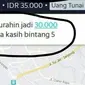 Penumpang Ojek Online Tawar Tarif (Sumber: Instagram/lambeonlen/)