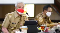 Gubernur Jawa Tengah Ganjar Pranowo saat menerima kunjungan kerja Komite IV DPD RI. (Istimewa)