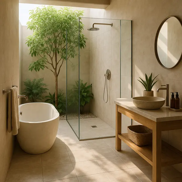 Inspirasi Kamar Mandi Semi Outdoor