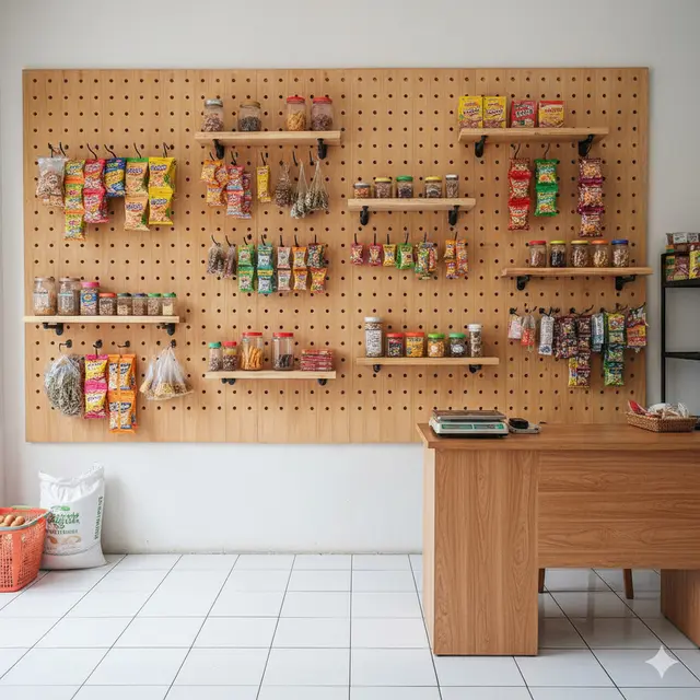 Desain Rak Gantung Warung  Hemat Tempat