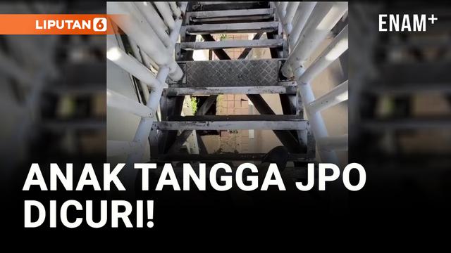 Viral! Anak Tangga JPO Daan Mogot Raib Digasak Pencuri Besi