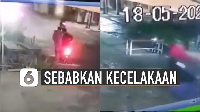 Seorang pemotor yang melintas jadi korban.