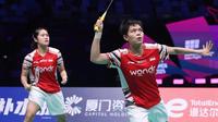 Siti Fadia Silva Ramadhanti/Lanny Tria Mayasari saat berlaga di Piala Sudirman 2025. (c) PBSI