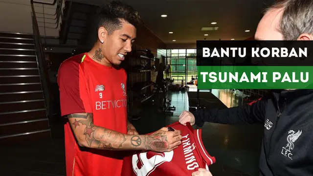 Para pemain Liverpool coba membantu korban tsunami Palu dengan melelang jersey bertanda tangan.