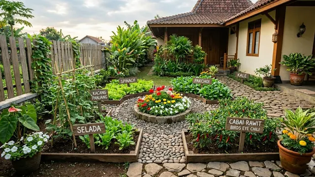 Ide Kebun Rumah Campuran Sayur Buah dan Tanaman Hias dalam Satu Area/Gemini