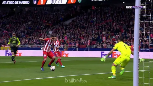 Koke mencetak gol hanya dalam 22 detik pertandingan dimulai saat Atletico Madrid taklukkan Sporting Lisbon 2-0. This video is presented by Ballball.