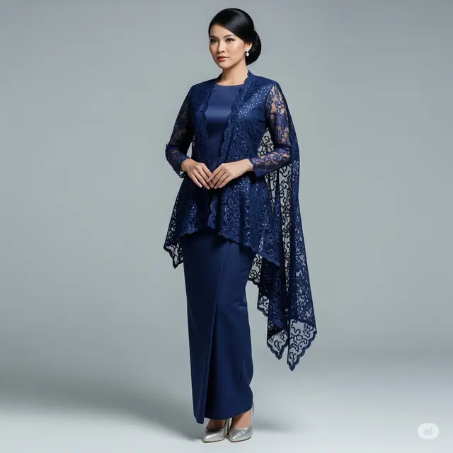 Kebaya Brokat Minimalis Elegan Modern.
