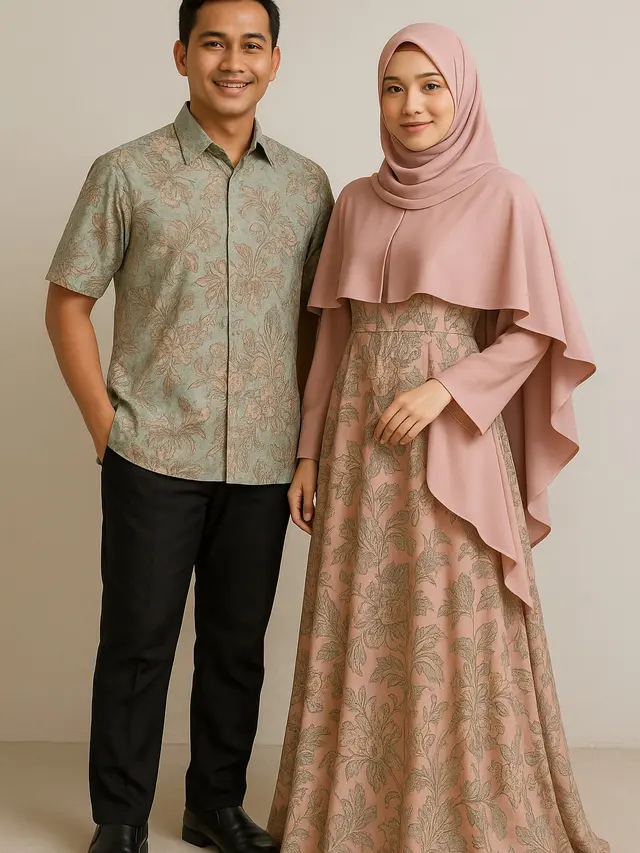 Gamis Batik Sarimbit untuk Kondangan (Image by ChatGPT)