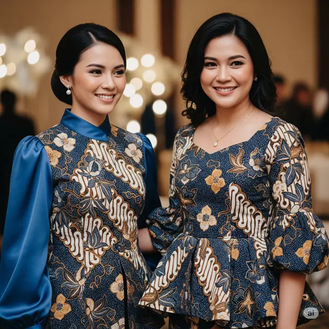 Batik Lengan Balon Potongan 3/4 Elegan untuk Acara Formal. Foto: Gemini