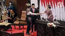 Dalam kesempatan itu, Jokowi juga menyoroti peluang besar dari bonus demografi terhadap perekomonian di Indonesia. (Liputan6.com/Faizal Fanani)