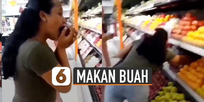 VIDEO: Remaja Perempuan Makan Buah di Supermarket dan Sisanya Dikembalikan Lagi