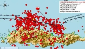 611 Gempa Susulan Guncang NTT