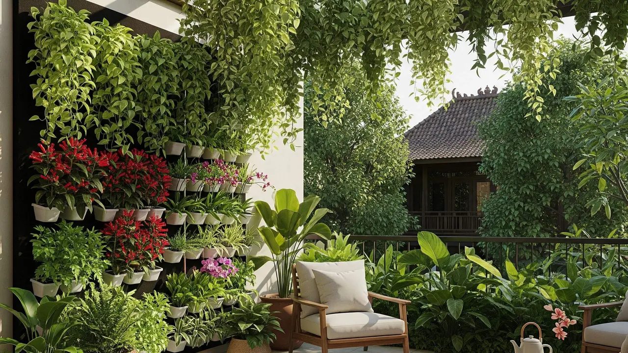 Konsep Desain Teras Rumah Tropis Dikelilingi Tanaman Rindang