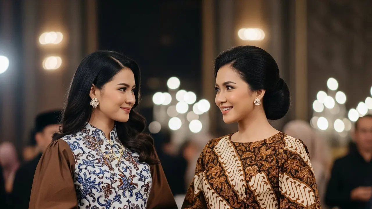 Batik Lengan Balon Potongan 3/4 Elegan untuk Acara Formal
