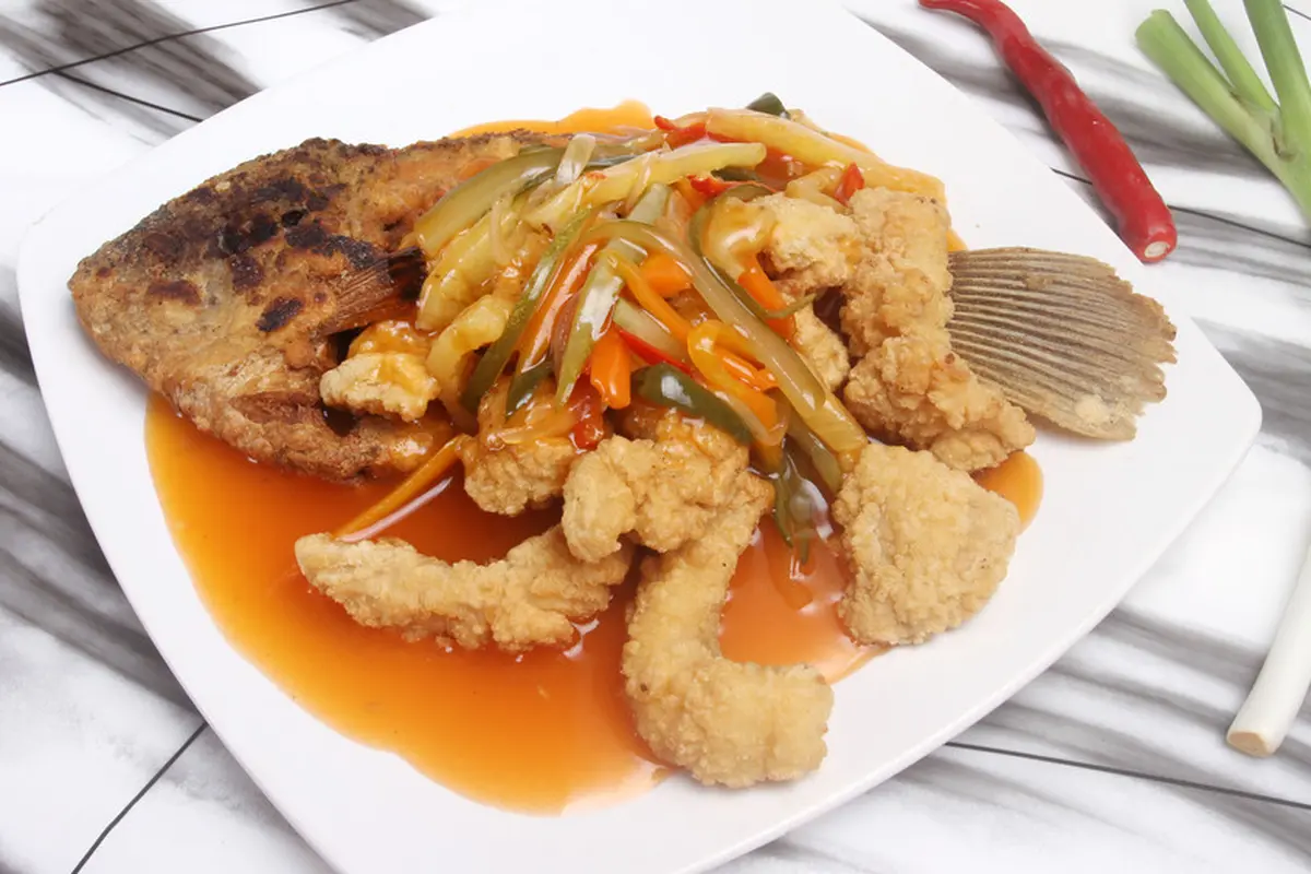 ikan nila goreng asam manis pedas