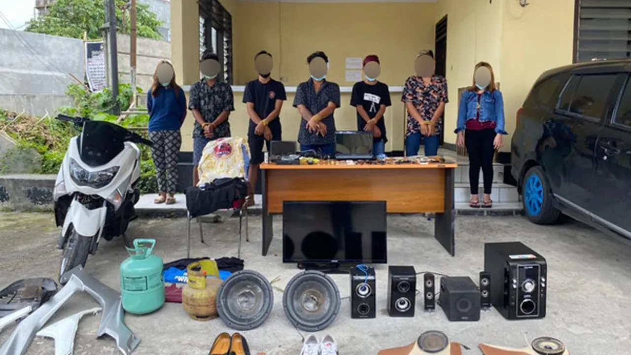 Komplotan pencuri beranggotakan 7 orang terdiri dari 5 pria dan 2 wanita, diamankan pada Rabu (27/1/2021).