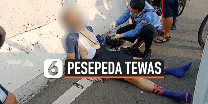 VIDEO: Tak Bernyawa, Pesepeda Ditemukan Duduk Bersandar  di Jalan Layang Jakarta