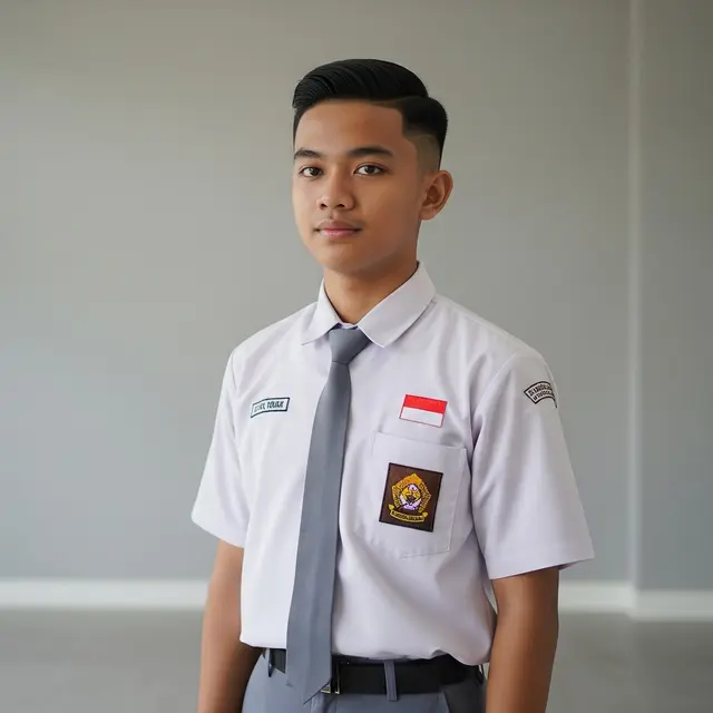 Model Rambut Pria Pendek Rapi Anak Sekolah/ Gemini AI