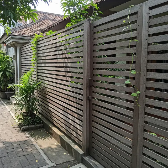 9 Inspirasi Pagar Rumah Setengah Tertutup agar Tetap Privat, Desain Estetik