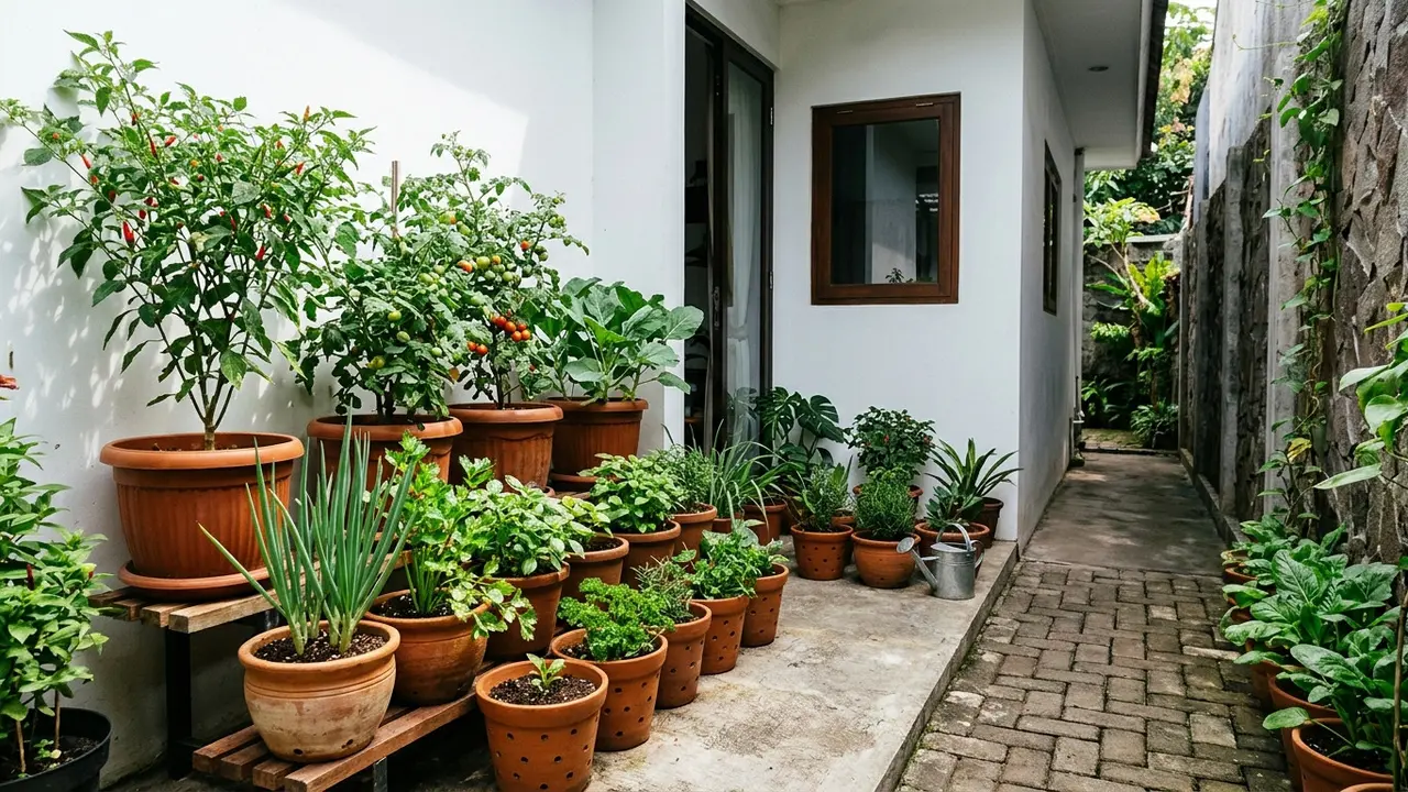 Inspirasi Sudut Hijau di Samping Rumah yang Sempit agar Terasa Sejuk dan Produktif