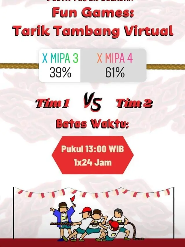 6 Potret Kocak Lomba Tarik Tambang 17-an Via Online Ini Kreatif Banget