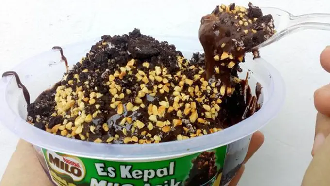 Cara membuat es Milo kepal