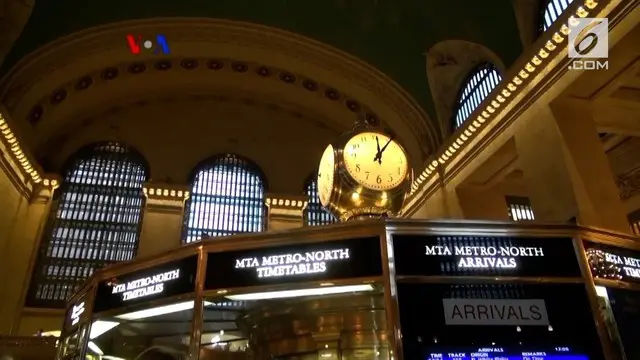 Jam dengan empat penjuru yang fenomenal di stasiun Grand Central, New York adalah landmark berharga