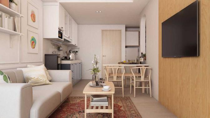 Dapur yang digabung dengan meja makan karya Home by Fabelio. (dok. Home by Fabelio/Arsitag.com)