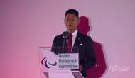 Ketua Panitia Asian Para Games 2018 Raja Sapta Oktohari memberi sambutan pada upacara pembukaan. (Vidio.com)