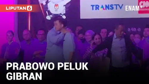 VIDEO: Prabowo Peluk Gibran Usai Paparkan Visi Misi di Debat Cawapres